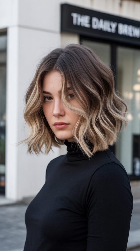 8. Wavy Wolf Cut with Balayage