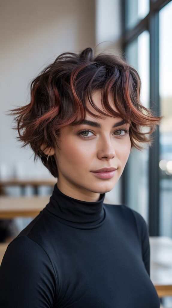3. Choppy Wavy Wolf Cut