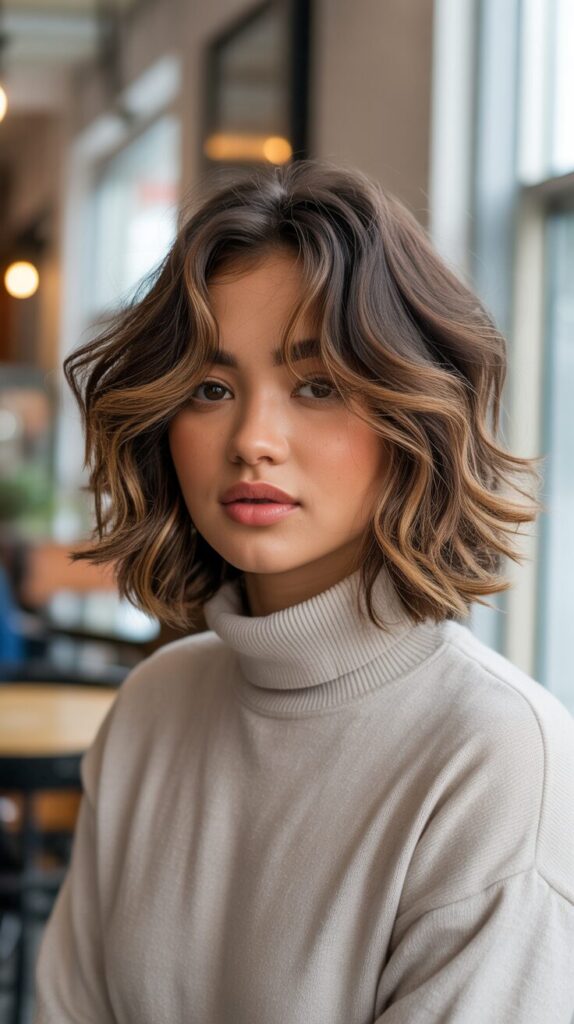 4. Shoulder-Length Wavy Wolf Cut